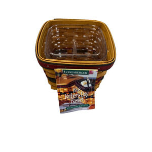 1998 Longaberger Father's Day Finder's Keepers Basket 12777 w/2 Protectors